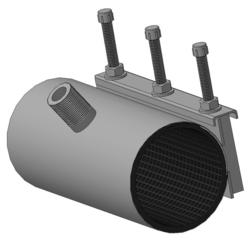 Хомут врезной ОД=113-123 L=400 нар. резьба ДУ15